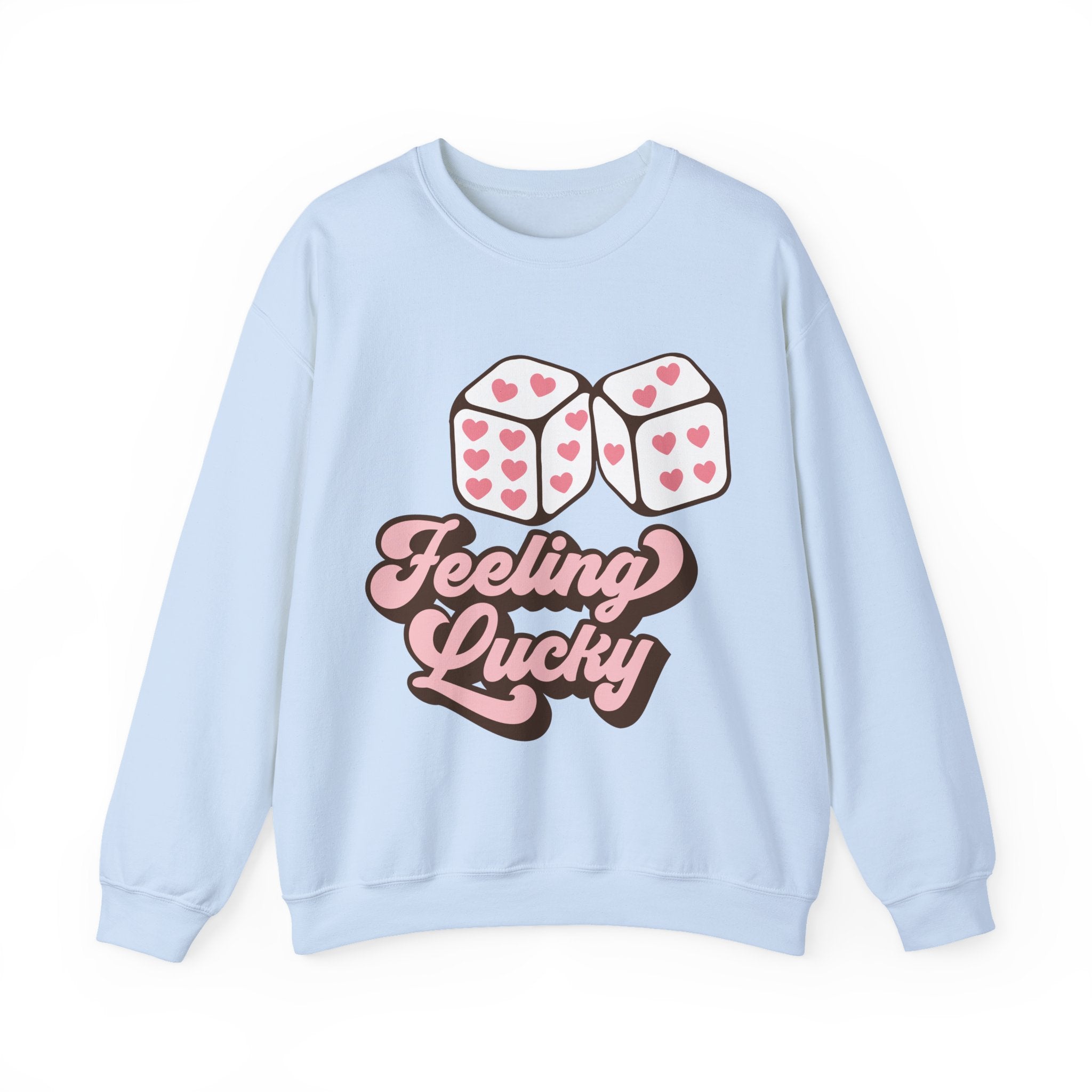 Feeling Lucky Valentines Sweatshirt – Cozy Valentine’s Day Crewneck Sweatshirt