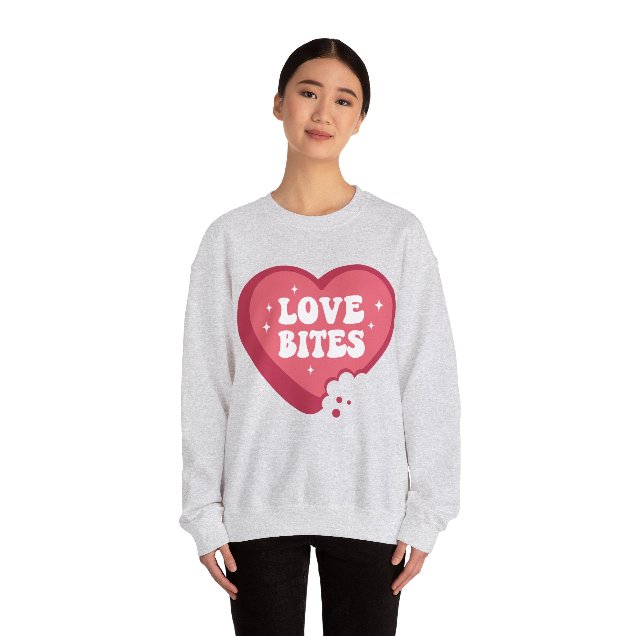 Love Bites Valentines Sweatshirt – Cute Funny Valentine’s Day Crewneck Sweatshirt