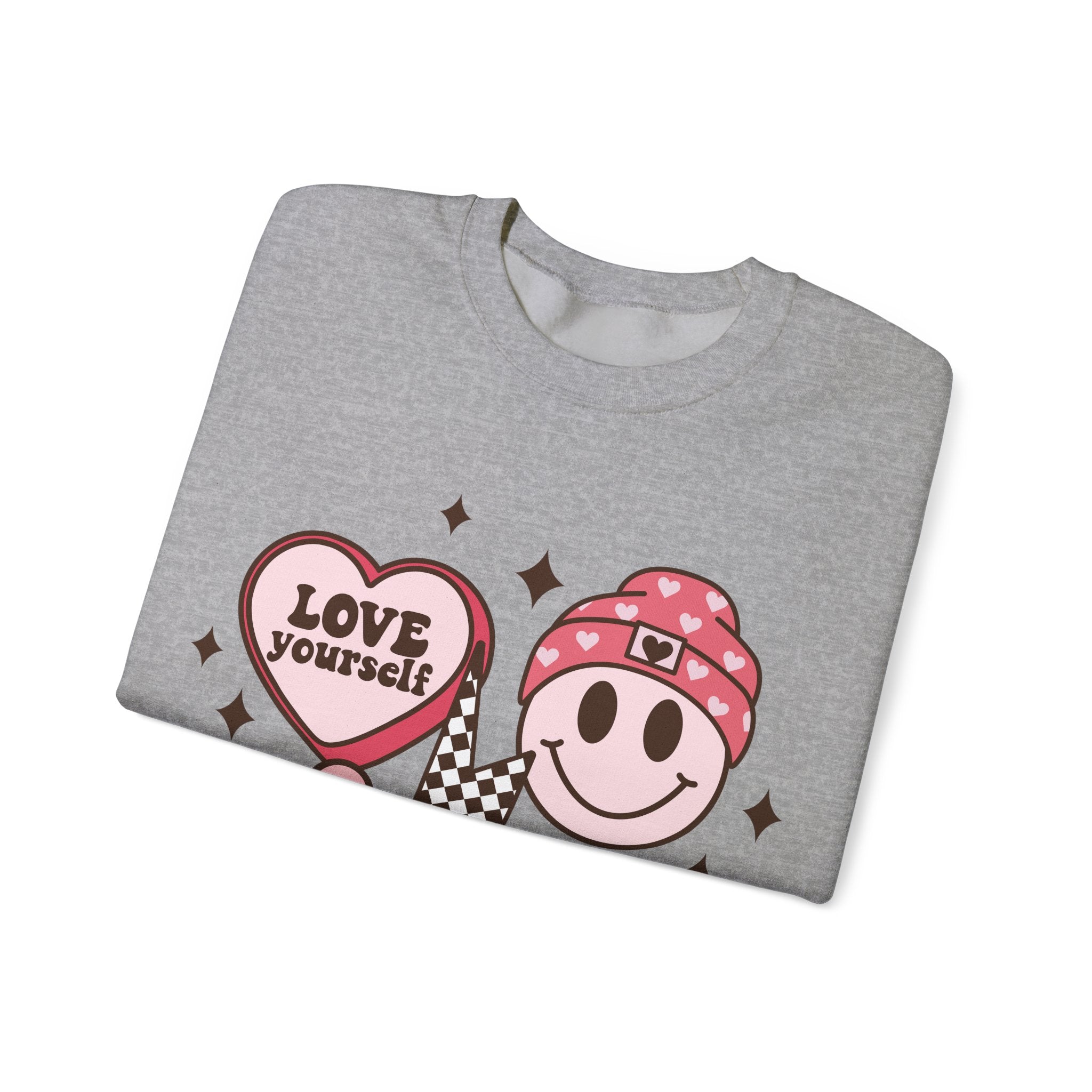Love Your Self Groovy Valentines Sweatshirt – Retro Valentine’s Day Crewneck Sweatshirt