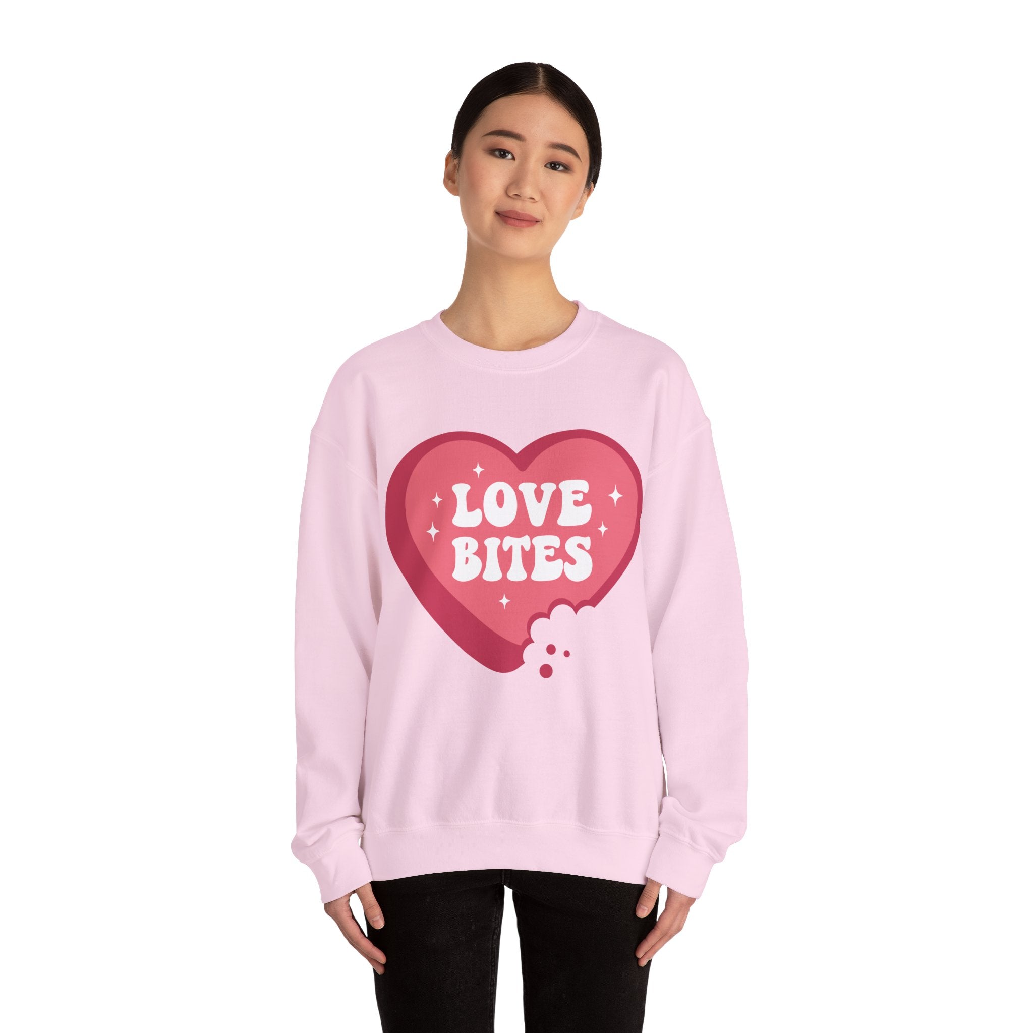 Love Bites Valentines Sweatshirt – Cute Funny Valentine’s Day Crewneck Sweatshirt