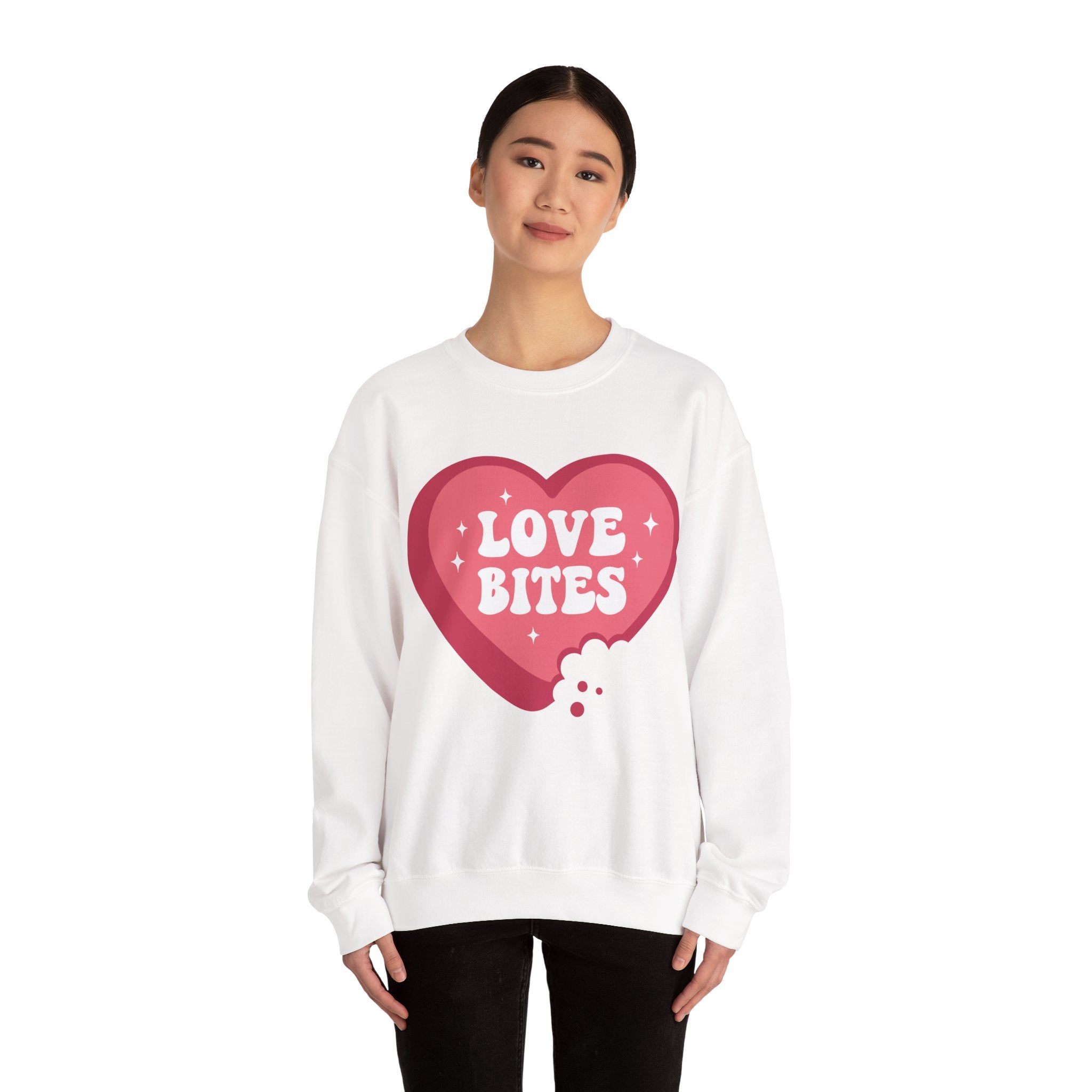 Love Bites Valentines Sweatshirt – Cute Funny Valentine’s Day Crewneck Sweatshirt
