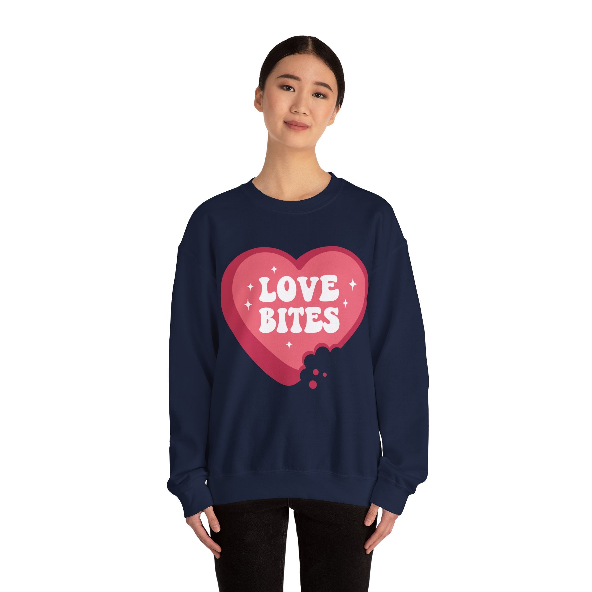 Love Bites Valentines Sweatshirt – Cute Funny Valentine’s Day Crewneck Sweatshirt