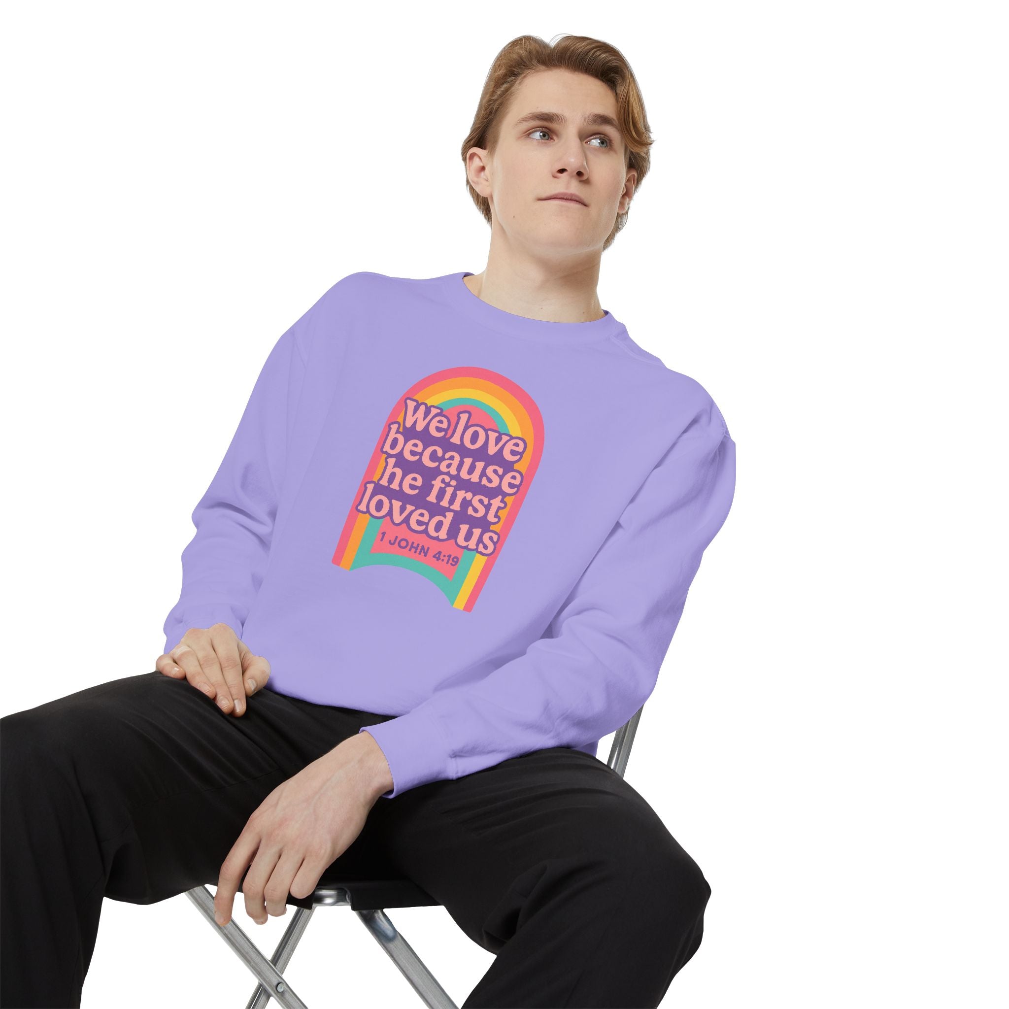 Rainbow Scripture Unisex Sweatshirt | Cozy Christian Apparel | Gift for Faith Lovers | Inspirational Sweatshirt | Spring Fashion