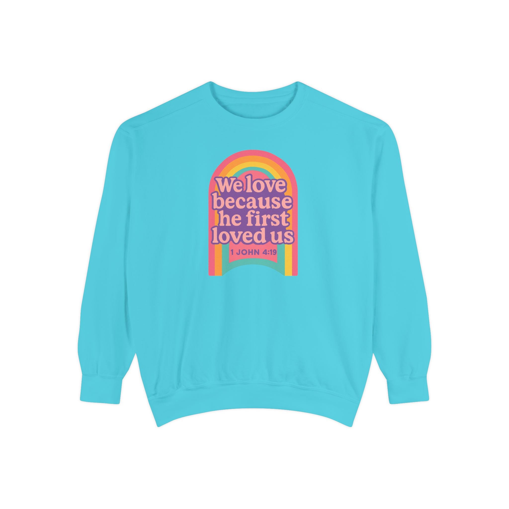 Rainbow Scripture Unisex Sweatshirt | Cozy Christian Apparel | Gift for Faith Lovers | Inspirational Sweatshirt | Spring Fashion