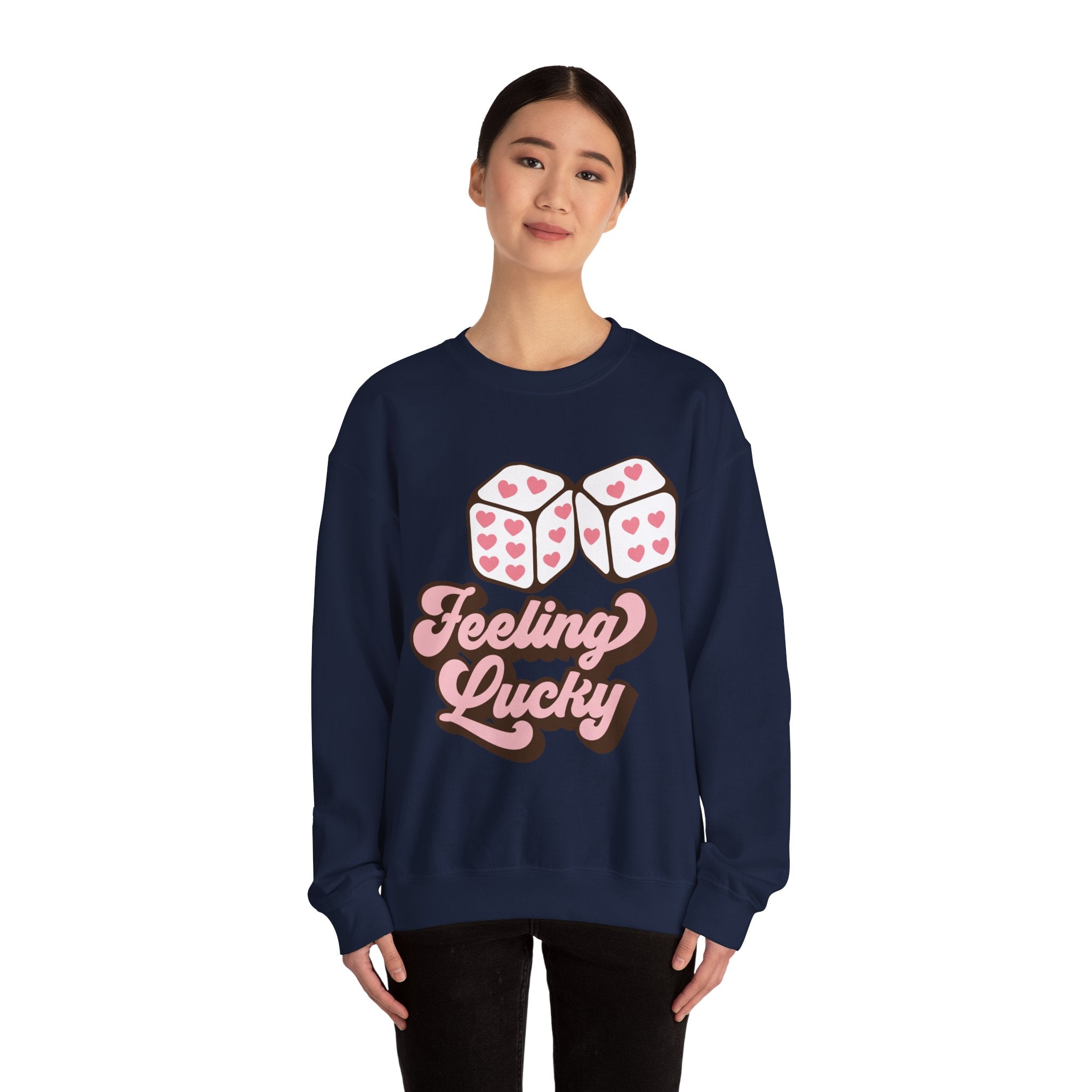 Feeling Lucky Valentines Sweatshirt – Cozy Valentine’s Day Crewneck Sweatshirt