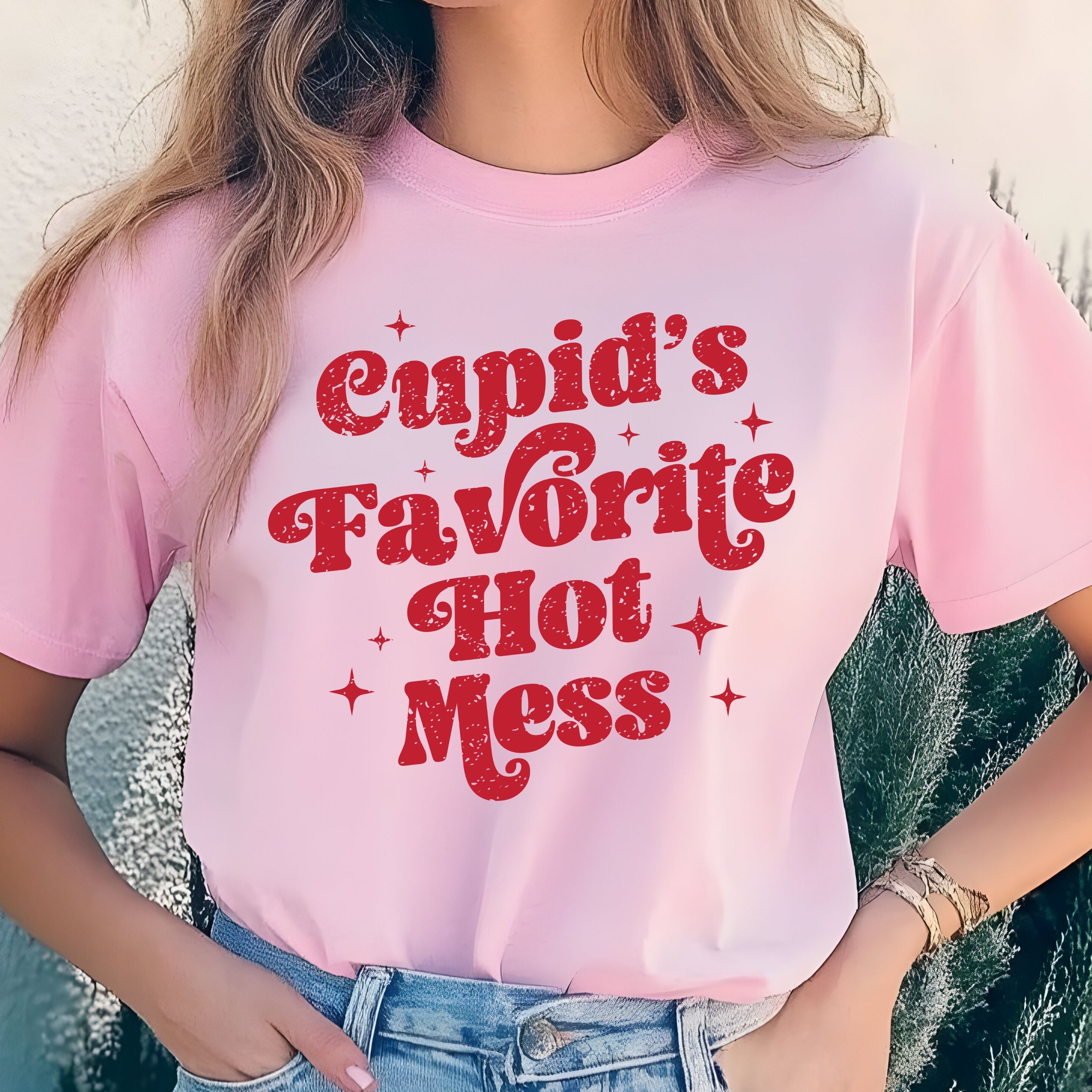 Cupid’s Favourite Hot Mess Valentines Shirt –  Cheeky Love Graphic Shirt