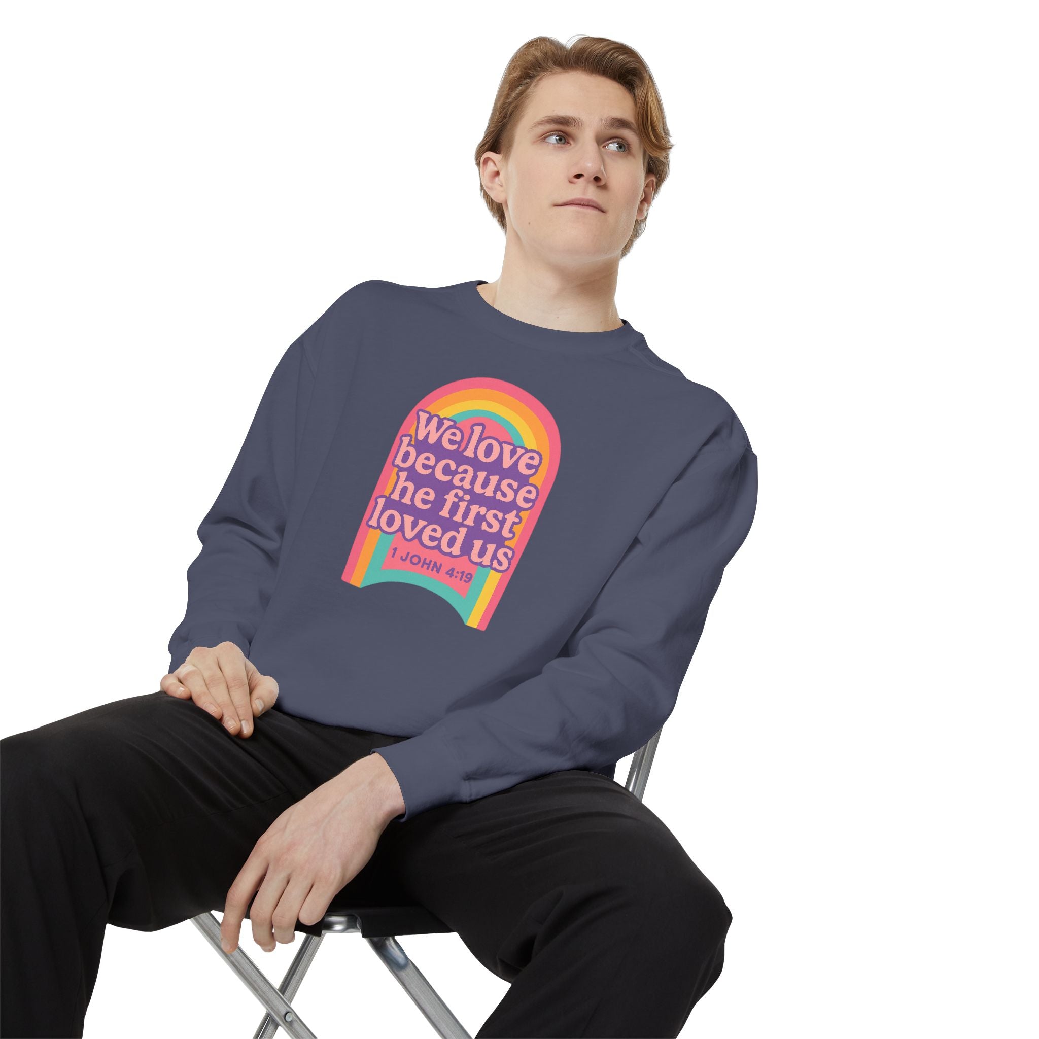 Rainbow Scripture Unisex Sweatshirt | Cozy Christian Apparel | Gift for Faith Lovers | Inspirational Sweatshirt | Spring Fashion