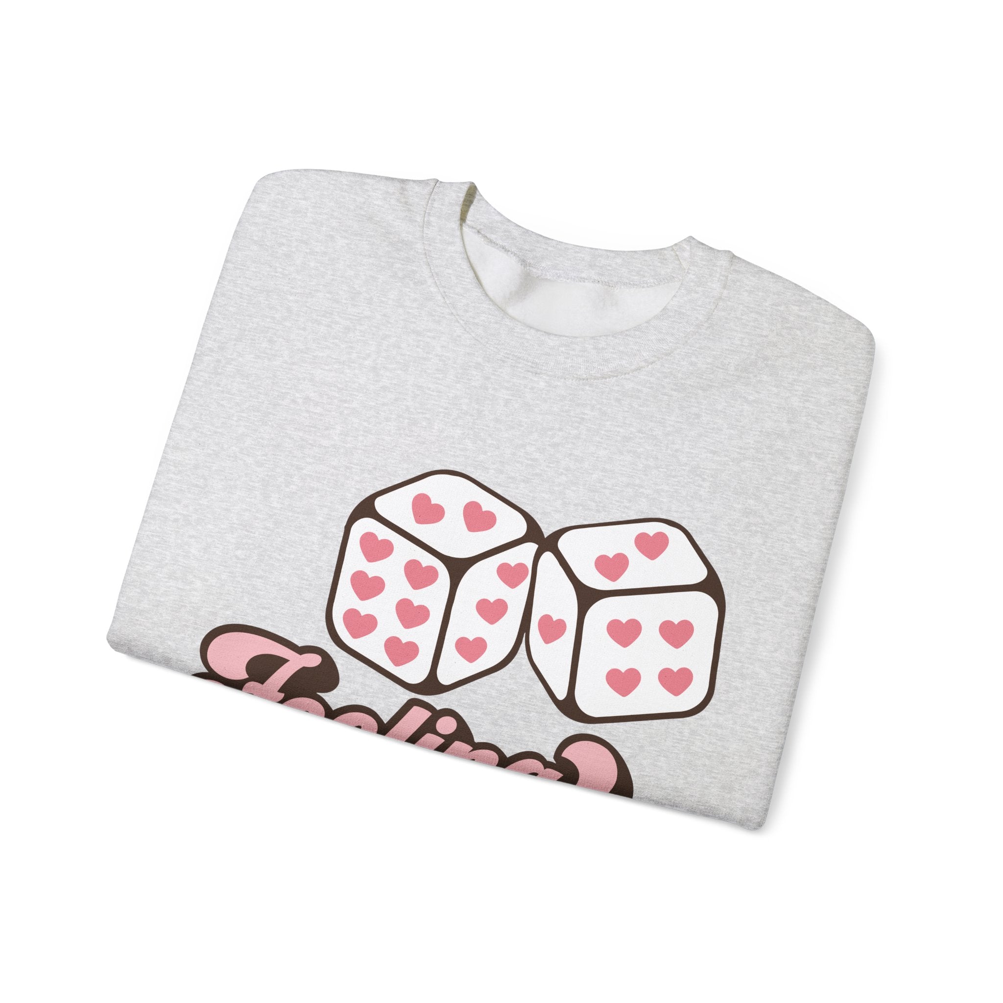 Feeling Lucky Valentines Sweatshirt – Cozy Valentine’s Day Crewneck Sweatshirt