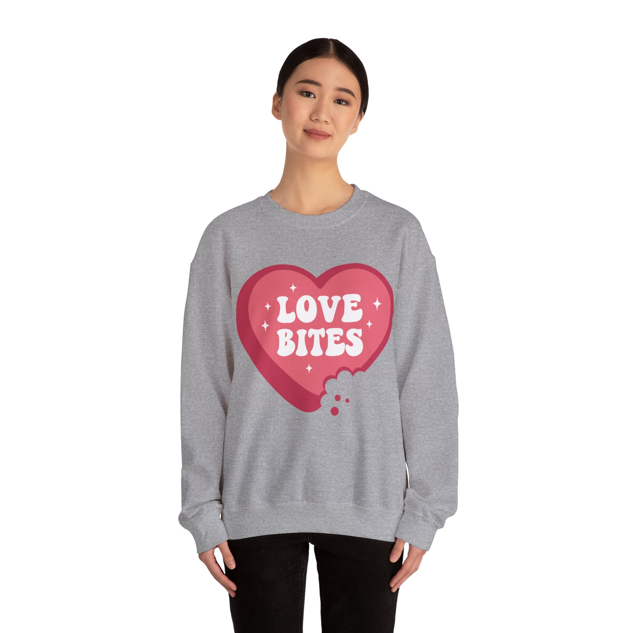 Love Bites Valentines Sweatshirt – Cute Funny Valentine’s Day Crewneck Sweatshirt