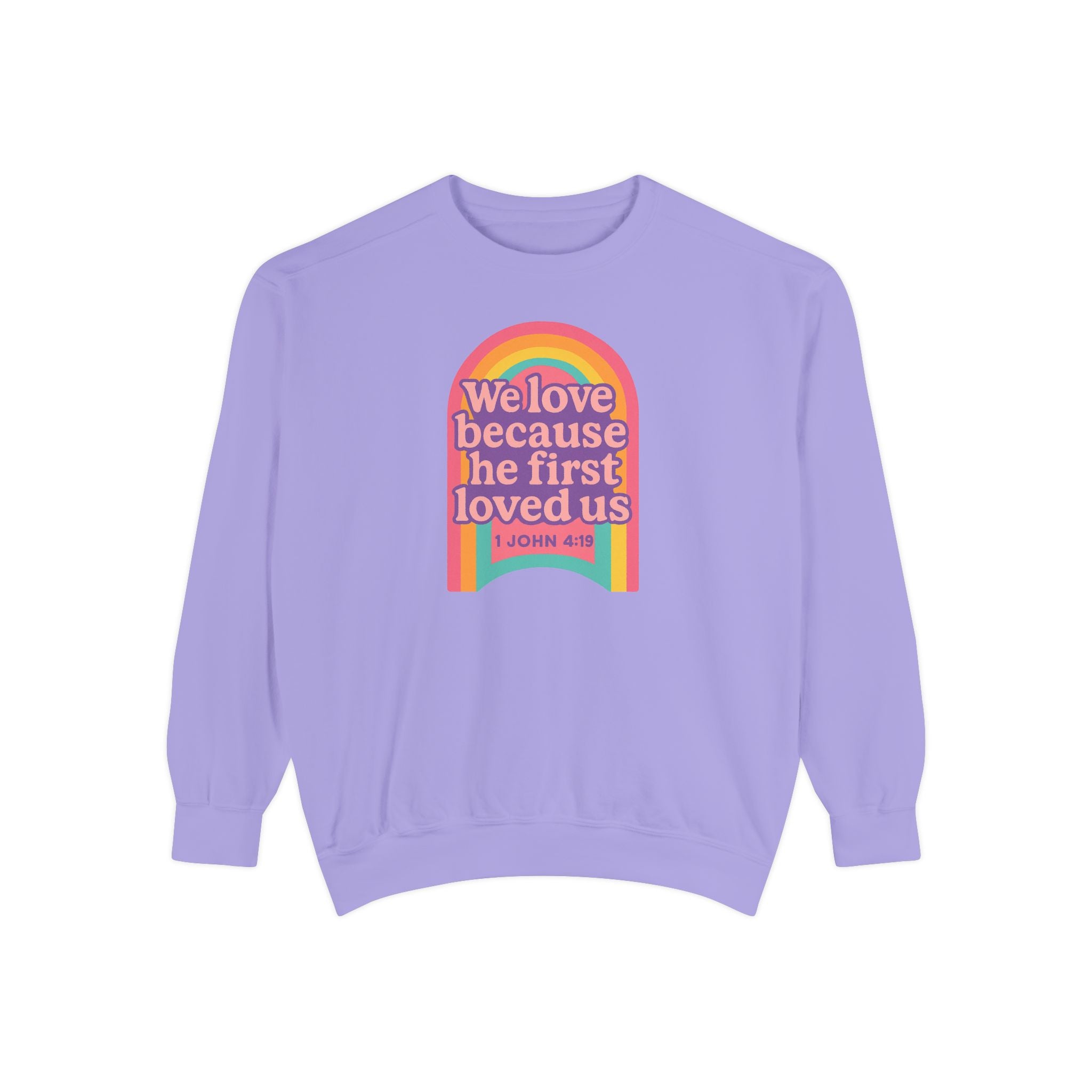 Rainbow Scripture Unisex Sweatshirt | Cozy Christian Apparel | Gift for Faith Lovers | Inspirational Sweatshirt | Spring Fashion