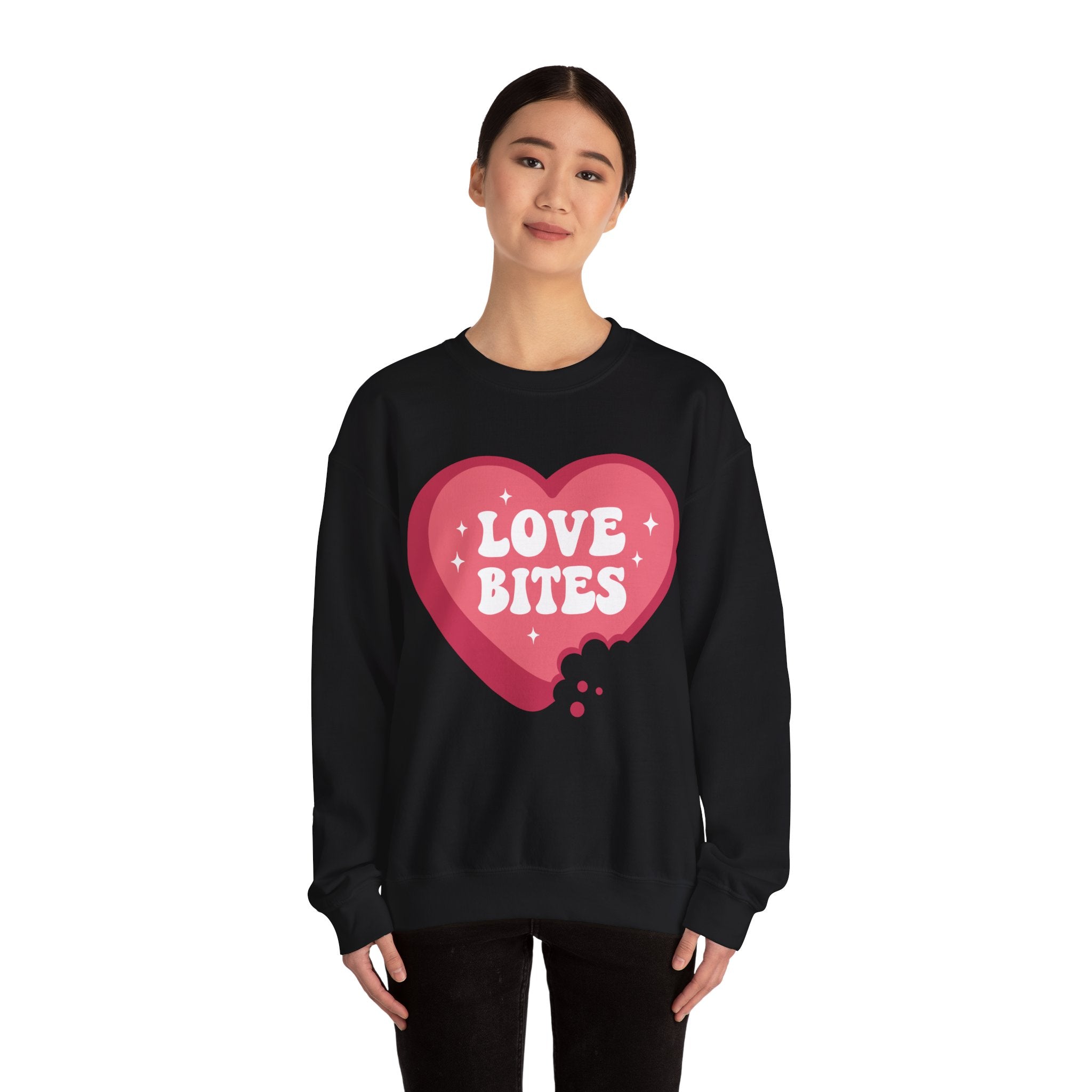Love Bites Valentines Sweatshirt – Cute Funny Valentine’s Day Crewneck Sweatshirt