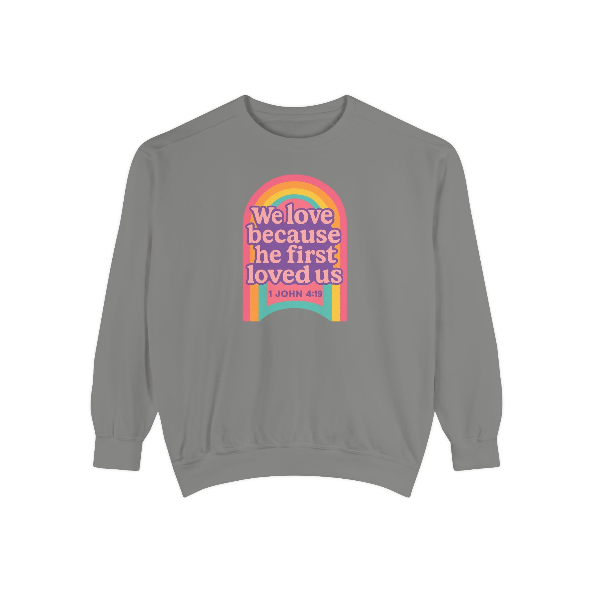 Rainbow Scripture Unisex Sweatshirt | Cozy Christian Apparel | Gift for Faith Lovers | Inspirational Sweatshirt | Spring Fashion