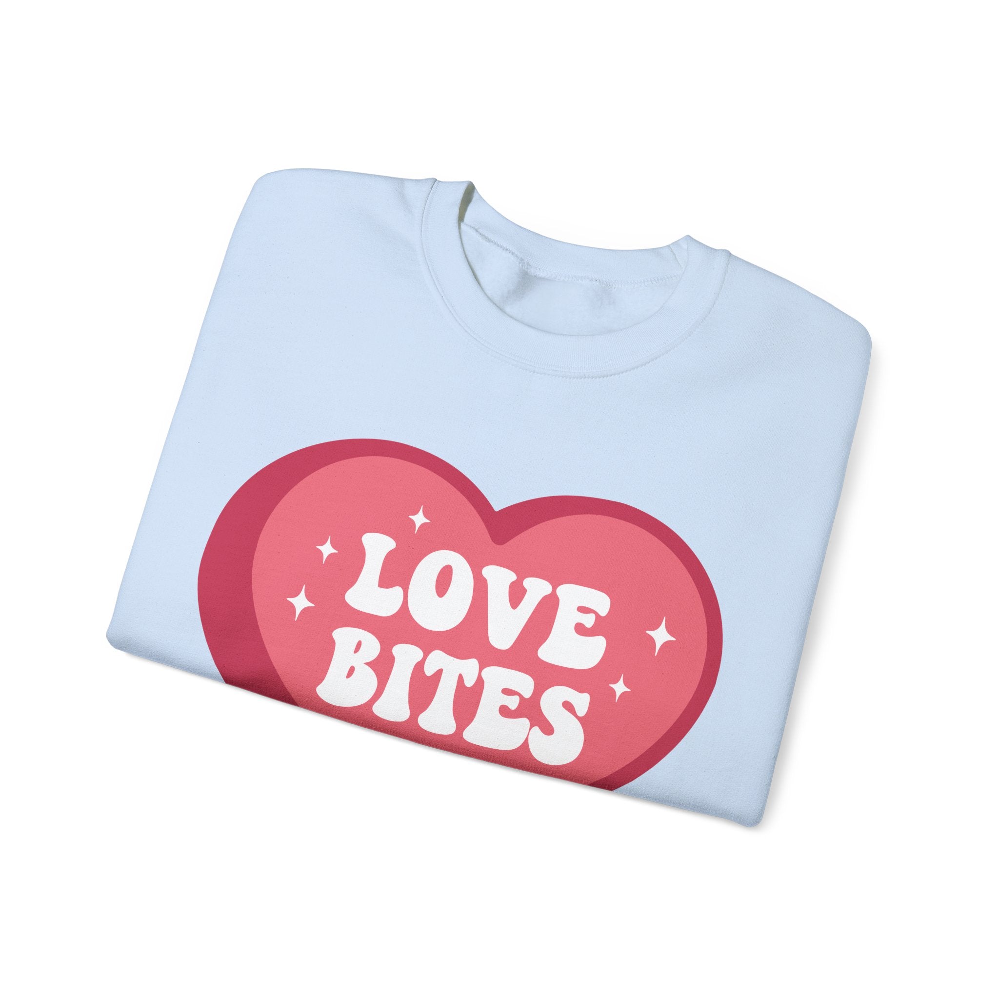 Love Bites Valentines Sweatshirt – Cute Funny Valentine’s Day Crewneck Sweatshirt