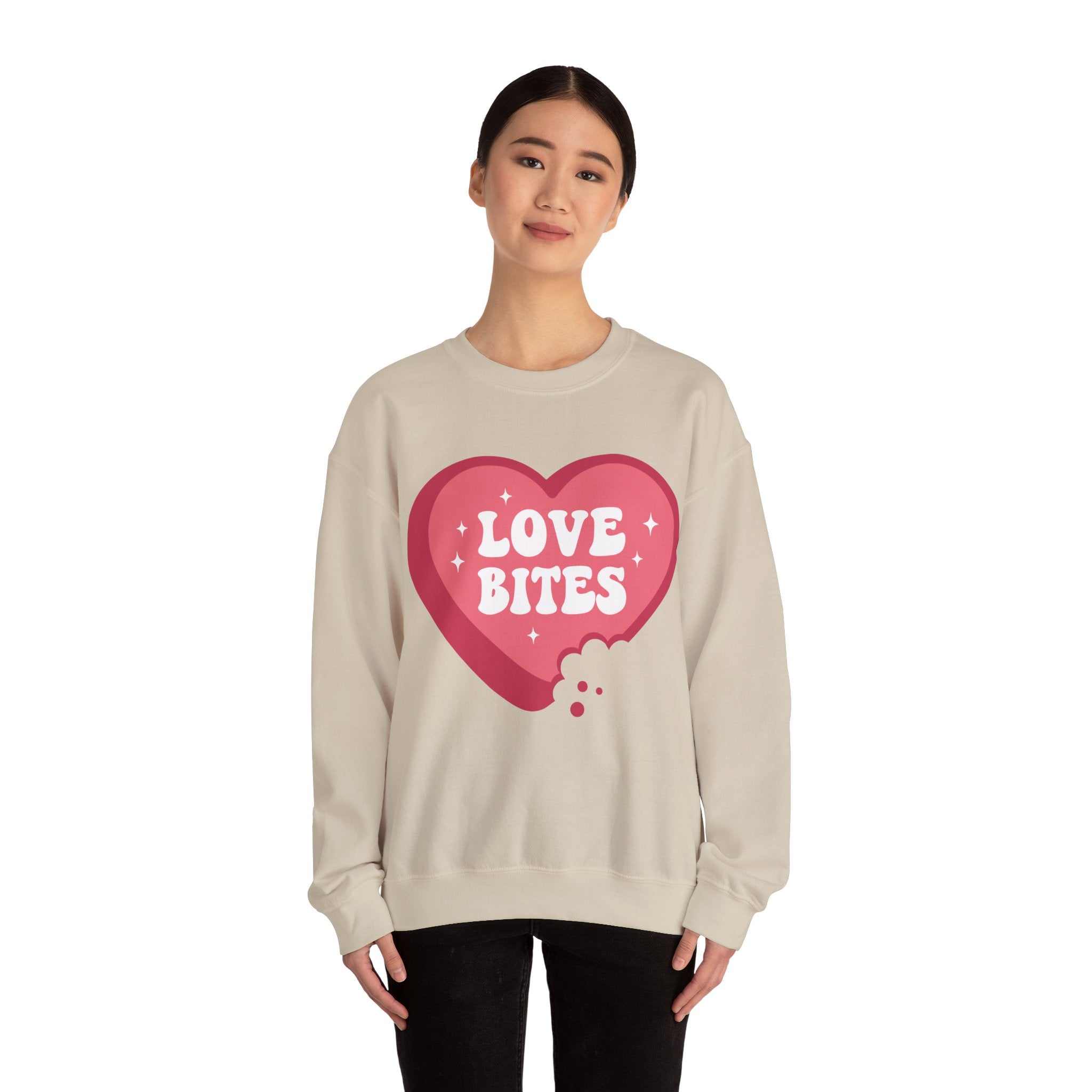 Love Bites Valentines Sweatshirt – Cute Funny Valentine’s Day Crewneck Sweatshirt