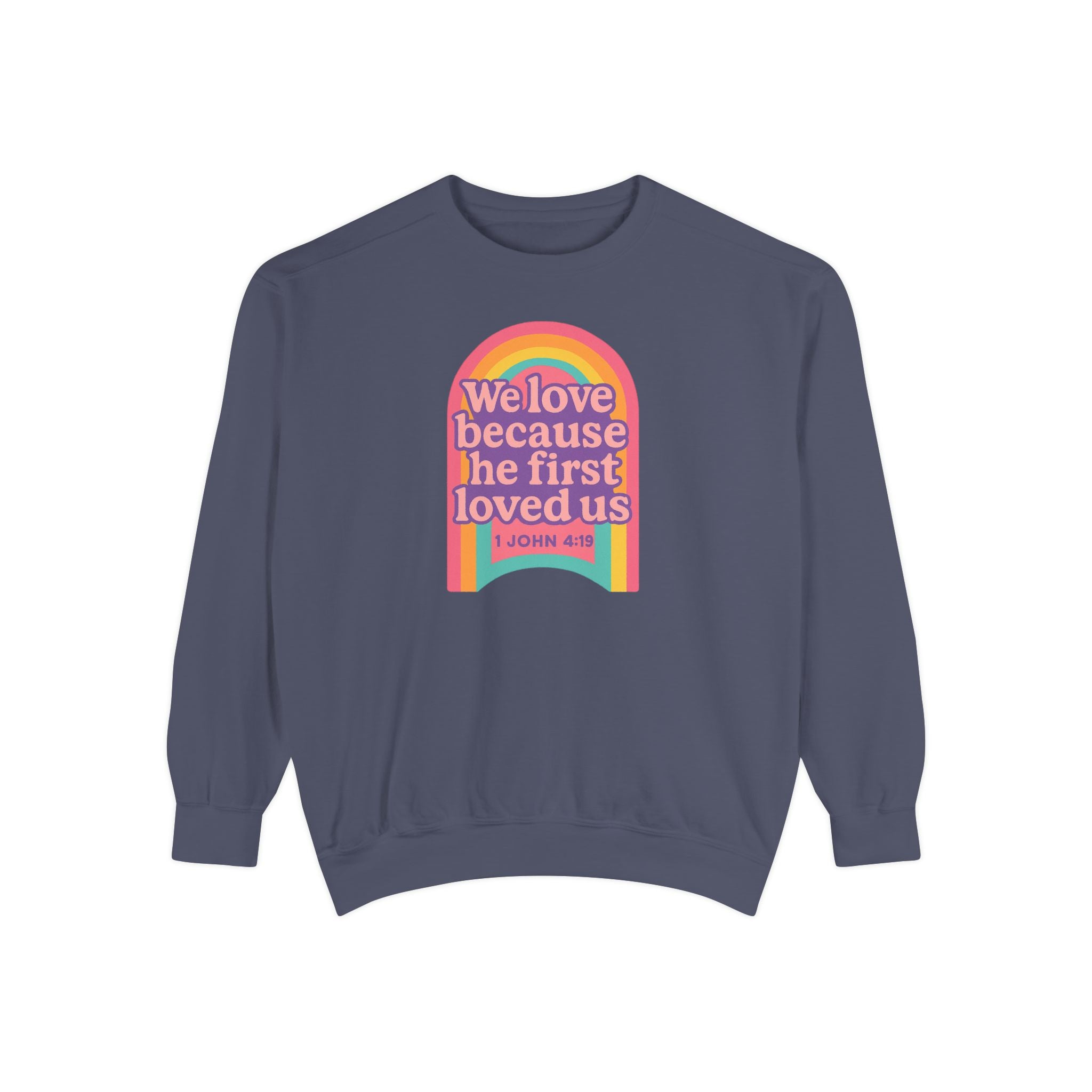 Rainbow Scripture Unisex Sweatshirt | Cozy Christian Apparel | Gift for Faith Lovers | Inspirational Sweatshirt | Spring Fashion