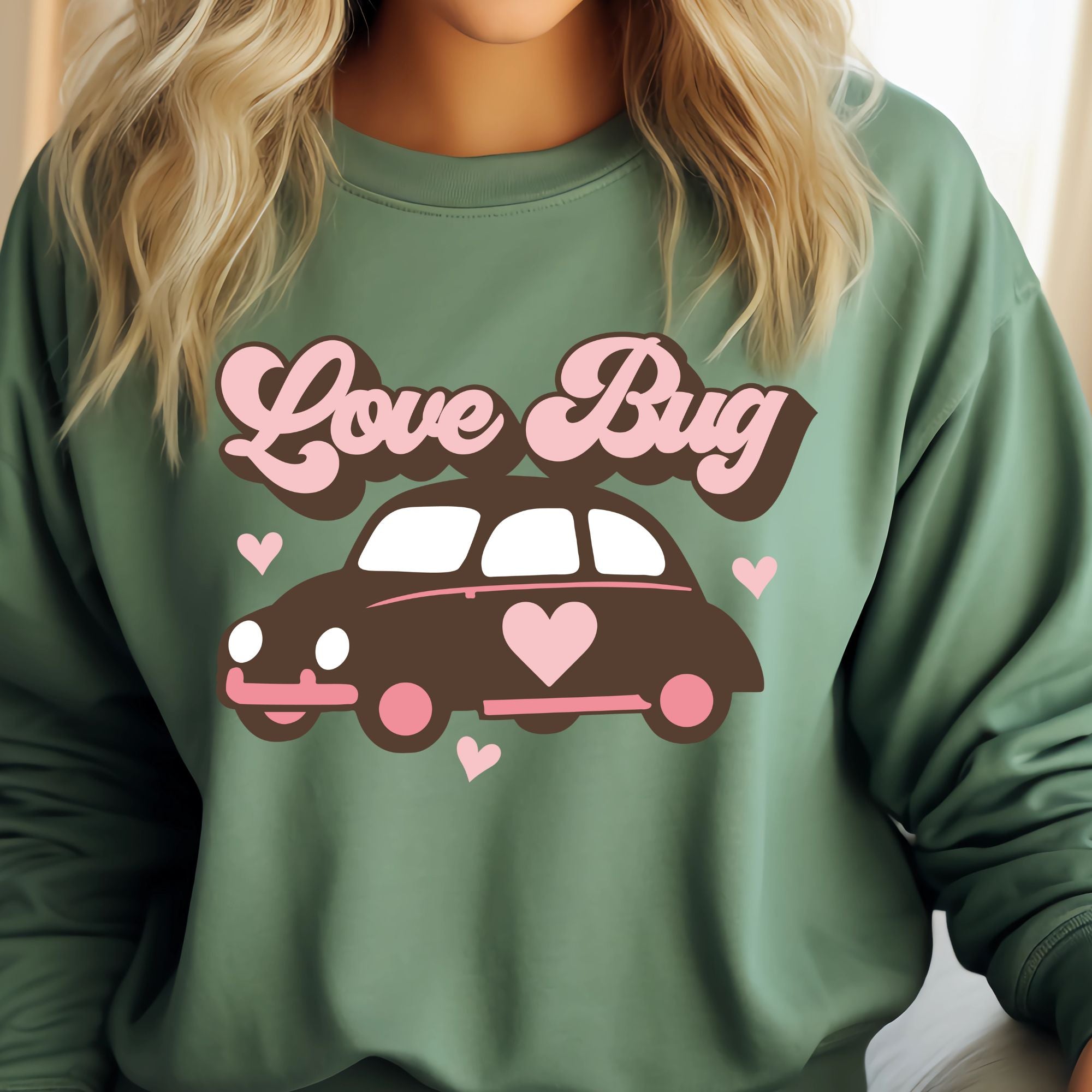 Love Bug Valentines Sweatshirt – Cute Valentine’s Day Crewneck Sweatshirt