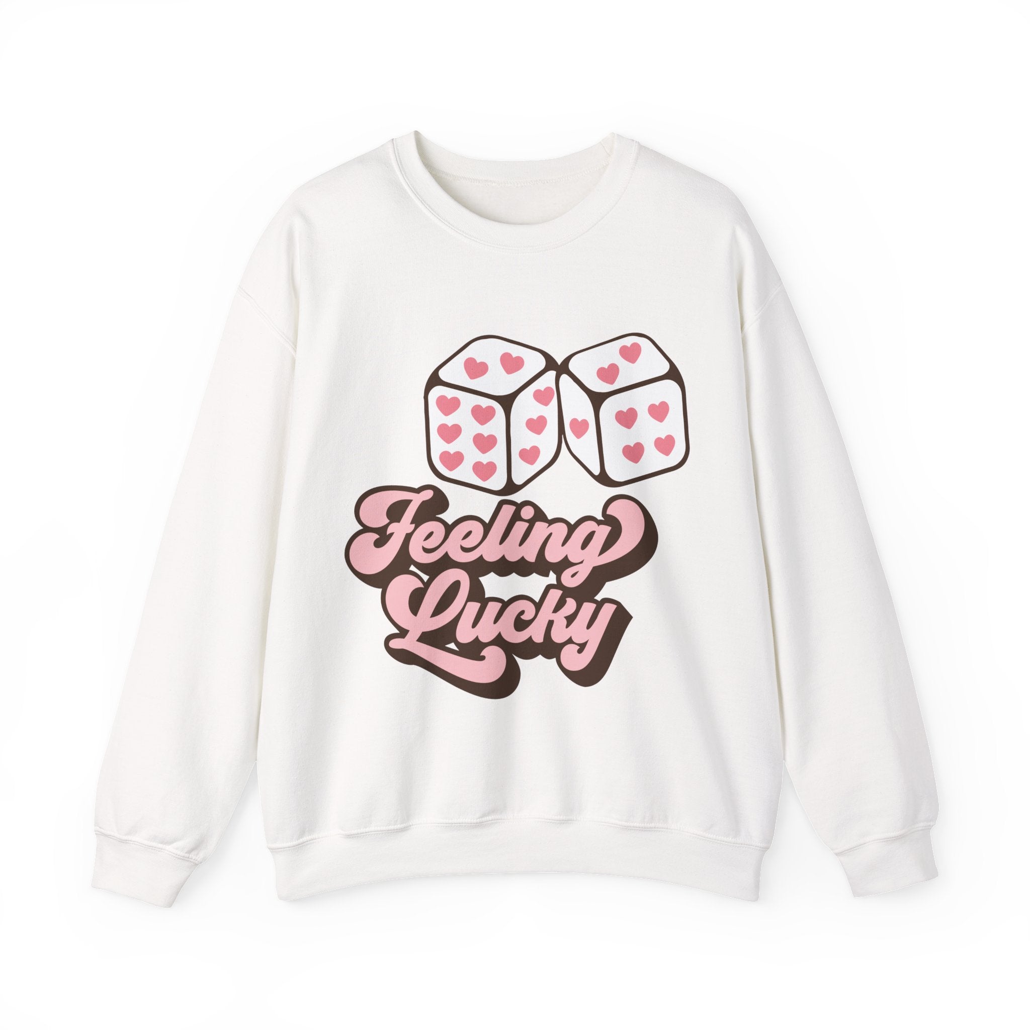 Feeling Lucky Valentines Sweatshirt – Cozy Valentine’s Day Crewneck Sweatshirt