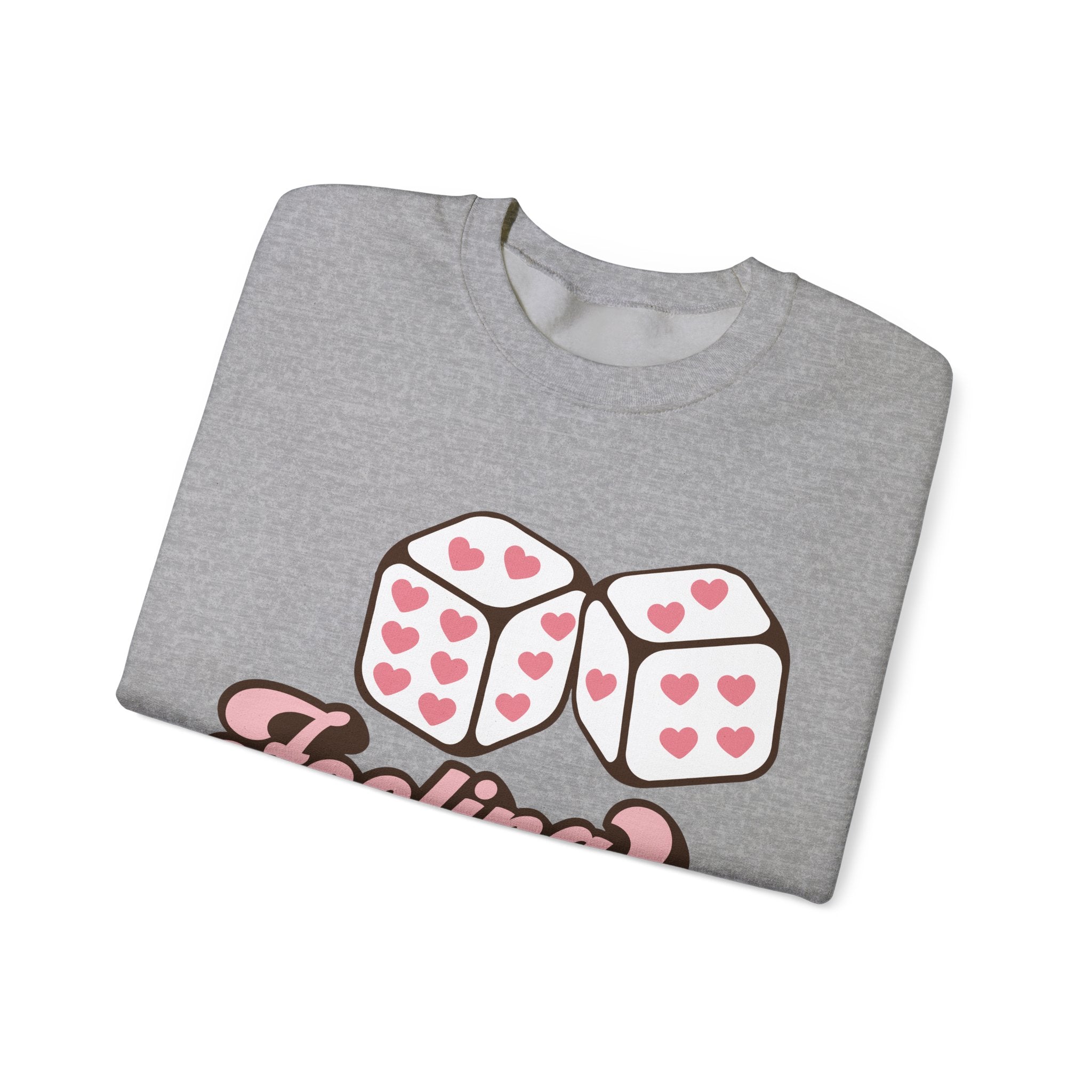 Feeling Lucky Valentines Sweatshirt – Cozy Valentine’s Day Crewneck Sweatshirt