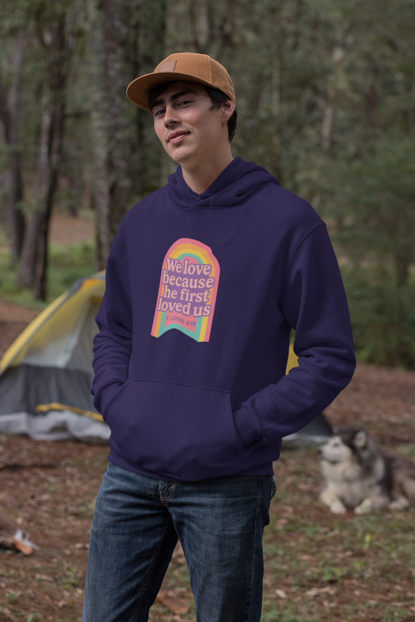 Colorful Love-Inspired Fleece Hoodie | Cozy Gift for Friends, Faith Wear, Rainbow Design, Christian Apparel, Thoughtful Message