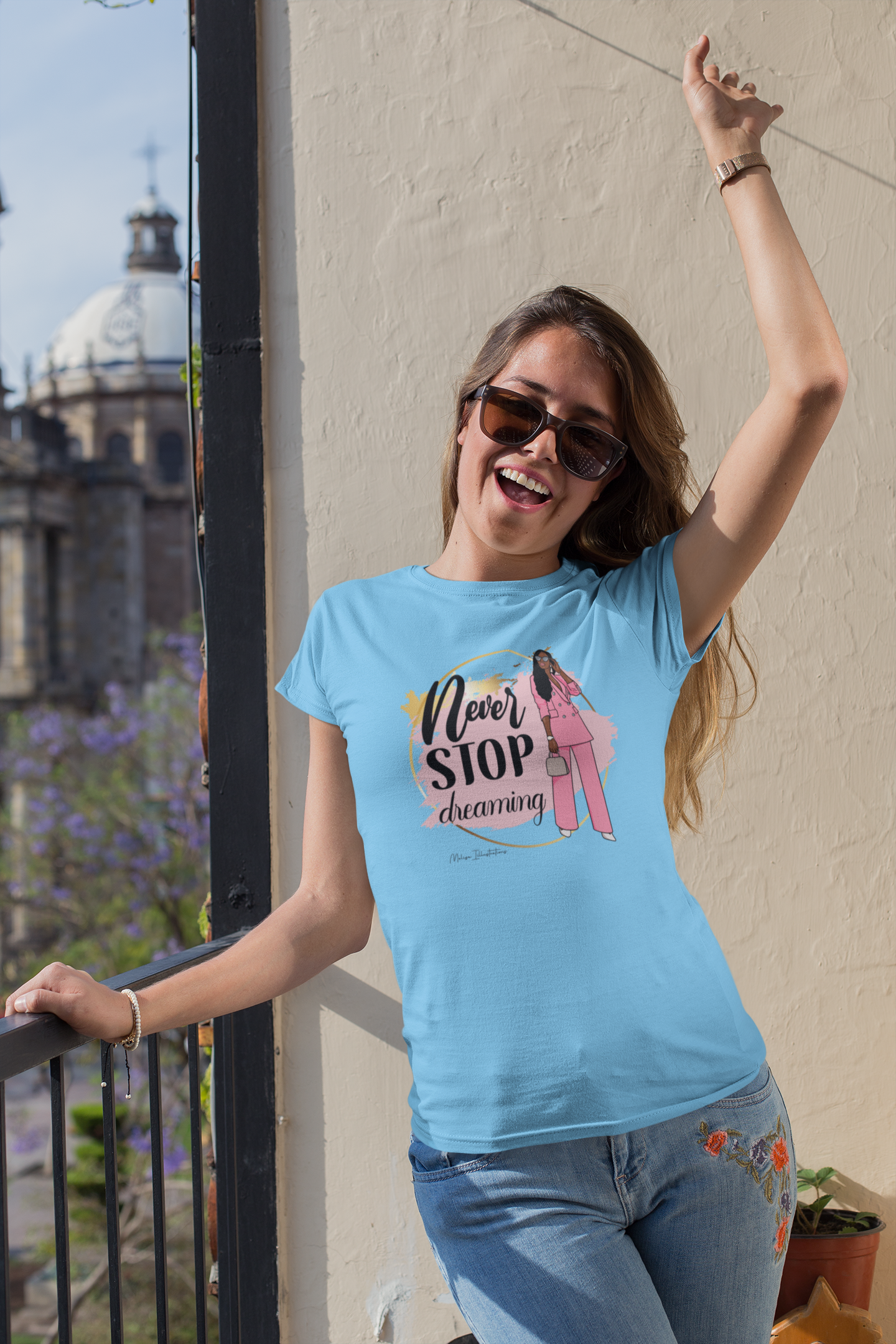 Never Stop Dreaming T-Shirt, Inspirational Tee, Motivational Gift, Casual Wear, Women's Fashion, Dream Big Apparel